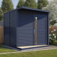 Domek ogrodowy Concept z drewna w kolorze szarym antracytowym 2,3x2,97m z podłogą - panele 18mm - Bertilo