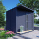 Domek ogrodowy Concept z drewna w kolorze szarym antracytowym 2,3x2,97m z podłogą - panele 18mm - Bertilo