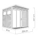 Biuro ogrodowe Concept z drewna w kolorze szarym antracytowym 2,34x2,97m z podłogą - panele 18mm - Bertilo