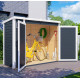 Szafa ogrodowa Multibox 3 z drewna w kolorze szarym antracytowym 2x0,8m z podłogą - panele 14mm - Bertilo