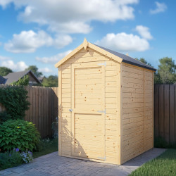Domek ogrodowy Medium z nieobrobionego drewna 1,2x1,8m z podłogą - panele 14mm - Bertilo