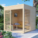 Altana ogrodowa Pool House 1 z nieobrobionego drewna 2,26x2,34m z podłogą - panele 19mm - Bertilo