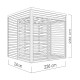 Altana ogrodowa Pool House 1 z nieobrobionego drewna 2,26x2,34m z podłogą - panele 19mm - Bertilo