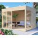 Altana ogrodowa Pool House 2 z nieobrobionego drewna 3,37x2,34m z podłogą - panele 19mm - Bertilo