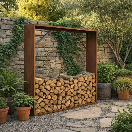 Drewutnia ze stali Corten 180x180cm - X-METAL