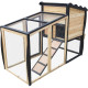 Zewnętrzna klatka dla królików z drewna FSC 153x64,5x103,5cm - Shelty Pet