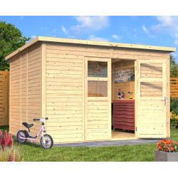 Domek ogrodowy Baltrum 2 z nieobrabianego drewna 3,37x2,9m - panele 19mm - Bertilo