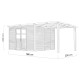 Domek ogrodowy Baltrum 2 z nieobrabianego drewna 5,7x2,9cm z tarasem - panele 19mm - Bertilo