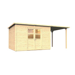 Domek ogrodowy Baltrum 2 z nieobrabianego drewna 5,7x2,9cm z tarasem - panele 19mm - Bertilo