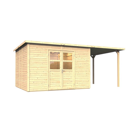 Domek ogrodowy Baltrum 2 z nieobrabianego drewna 5,7x2,9cm z tarasem - panele 19mm - Bertilo