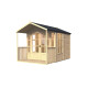 Domek ogrodowy Arley z nieobrabianego drewna 2x2,95m z tarasem - panele 19mm - Bertilo