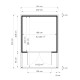 Domek ogrodowy Arley z nieobrabianego drewna 2x2,95m z tarasem - panele 19mm - Bertilo