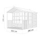 Domek ogrodowy Arley z nieobrabianego drewna 2x2,95m z tarasem - panele 19mm - Bertilo