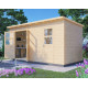Domek ogrodowy Laisholm 2 z nieobrobionego drewna 4,47x2,34m z podłogą - panele 19mm - Bertilo