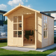 Domek ogrodowy Melrose z nieobrabianego drewna 2x2,1m z podłogą - panele 19mm - Bertilo
