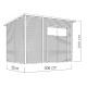Domek ogrodowy Pent Modern z nieobrabianego drewna 3,1x2m - panele 18mm - Bertilo
