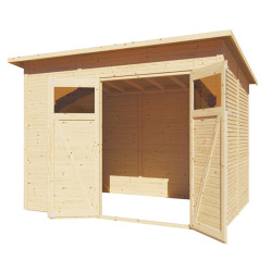 Domek ogrodowy Pent Modern z nieobrabianego drewna 3,1x2m - panele 18mm - Bertilo