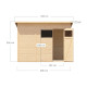 Domek ogrodowy Pent Modern z nieobrabianego drewna 3,1x2m - panele 18mm - Bertilo