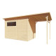 Domek ogrodowy Pent Modern Plus z nieobrabianego drewna 4,7x2m z tarasem - panele 18mm - Bertilo