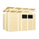 Domek ogrodowy Pent Modern Plus z nieobrabianego drewna 4,7x2m z tarasem - panele 18mm - Bertilo
