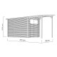 Domek ogrodowy Pent Modern Plus z nieobrabianego drewna 4,7x2m z tarasem - panele 18mm - Bertilo
