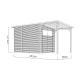 Domek ogrodowy Pent Modern Plus z nieobrabianego drewna 4,7x2m z tarasem - panele 18mm - Bertilo