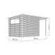 Domek ogrodowy Pent Modern Plus z nieobrabianego drewna 4,7x2m z tarasem - panele 18mm - Bertilo