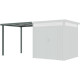 Ocynkowana wiata stalowa w kolorze szałwiowym 275x230cm do domku KOSTO 5,29m² lub 6,76m² - X-METAL