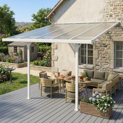 Pergola przyścienna regulowana 3,05x3,14m z aluminium w kolorze białym - X-METAL