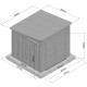 Domek ogrodowy z dachem jednospadowym HDPE Sunlife 6,5 m² kremowo-szary+ podłoga w zestawie - JOBU