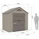 Domek ogrodowy HDPE Sunlife 4,5m² kremowo-szary + podłoga w zestawie - JOBU