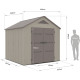 Domek Ogrodowy HDPE Sunlife 6,15m² kremowo-brązowy + podłoga w zestawie - JOBU