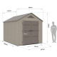 Domek Ogrodowy HDPE Sunlife 7,8m² kremowo-brązowy + podłoga w zestawie - JOBU