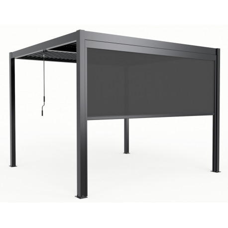 Markiza z ramą boczną 370cm do pergoli bioklimatycznej - szary antracyt - X-METAL
