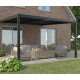 Przyścienna pergola bioklimatyczna z aluminium w kolorze szarym antracytowym 4x3m - X-METAL