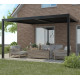 Przyścienna pergola bioklimatyczna z aluminium w kolorze szarym antracytowym 4x3m - X-METAL