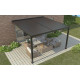 Przyścienna pergola bioklimatyczna z aluminium w kolorze szarym antracytowym 4x3m - X-METAL
