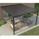 Przyścienna pergola bioklimatyczna z aluminium w kolorze szarym antracytowym 4x4m - X-METAL