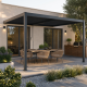 Przyścienna pergola bioklimatyczna z aluminium w kolorze szarym antracytowym 4x4m - X-METAL