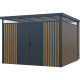 Domek ogrodowy z ocynkowanej stali 0,4mm Woodsteel 3x3m + zestaw kotwiący - X-METAL