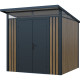 Domek ogrodowy z ocynkowanej stali 0,4mm Woodsteel 2,1x2,1m dach jednospadowy + zestaw kotwiący - X-METAL
