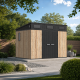 Domek ogrodowy z tworzywa sztucznego imitującego drewno WOODIZY 6,03m² podłoga w zestawie - JOBU