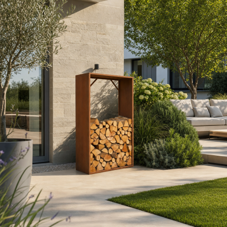 Drewutnia ze stali Corten 90x180cm - X-METAL