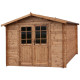 Domek ogrodowy z litego drewna w kolorze brązowym TOP 3x3m - panele 28mm - Gardy Shelter