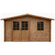 Domek ogrodowy z litego drewna w kolorze brązowym TOP 4x3m - panele 28mm - Gardy Shelter