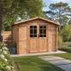 Domek ogrodowy z litego drewna w kolorze brązowym TOP 3x3m - panele 28mm - Gardy Shelter