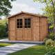 Domek ogrodowy z litego drewna w kolorze brązowym TOP 3x3m - panele 28mm - Gardy Shelter