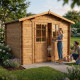 Domek ogrodowy z litego drewna w kolorze brązowym TOP 3x3m - panele 28mm - Gardy Shelter