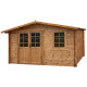 Domek ogrodowy z litego drewna w kolorze brązowym TOP 4x3m - panele 28mm - Gardy Shelter