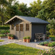 Domek ogrodowy z drewna kompozytowego 28mm antracytowy 384x279cm PREMIUM - Woodlife Garden